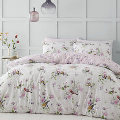 Catherine Lansfield Songbird Pink Duvet Cover Bedding Set
