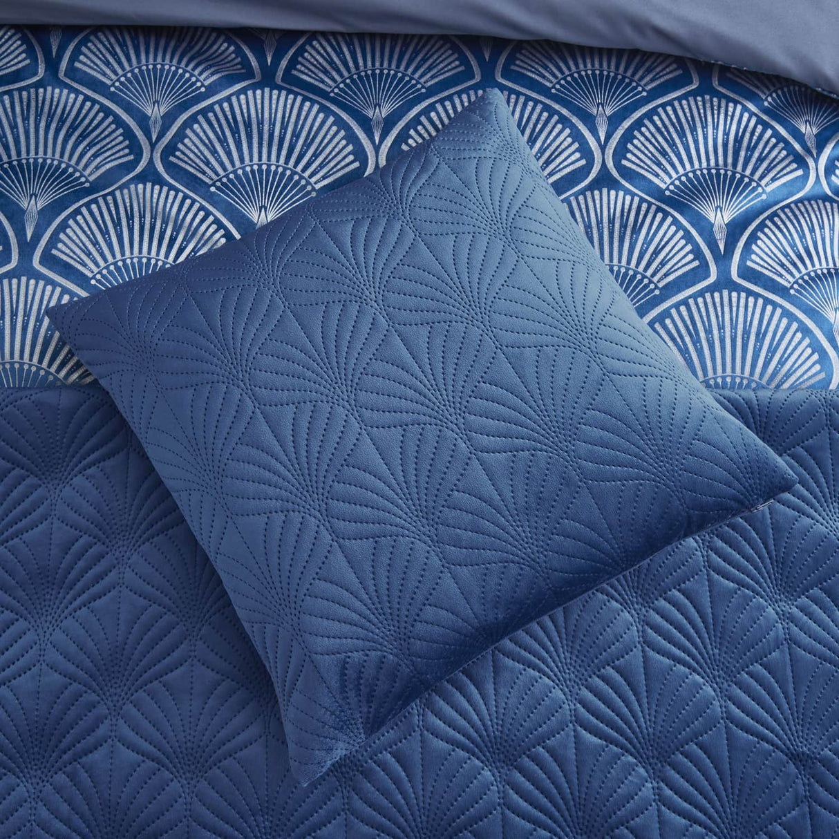 Aloria Botanical Tassel Fringe Navy Filled Cushion