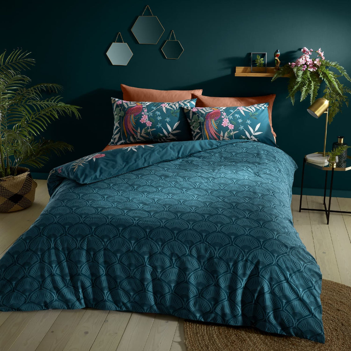 Catherine Lansfield Tropical Floral Birds Duvet Cover Set - Tropical Birds