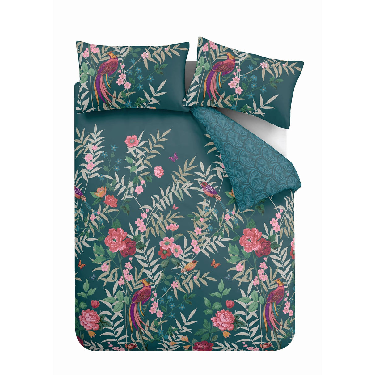 Catherine Lansfield Tropical Floral Birds Duvet Cover Set - Tropical Birds