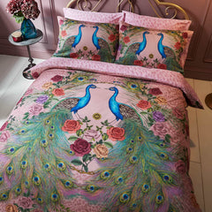 Matthew Williamson Xanadu Peacock Pink 100% Cotton Duvet Cover Bedding Set