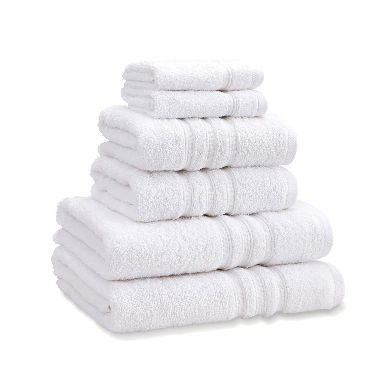 Catherine Lansfield Zero Twist 6 Piece Cotton Towel Bale Set 500GSM - White