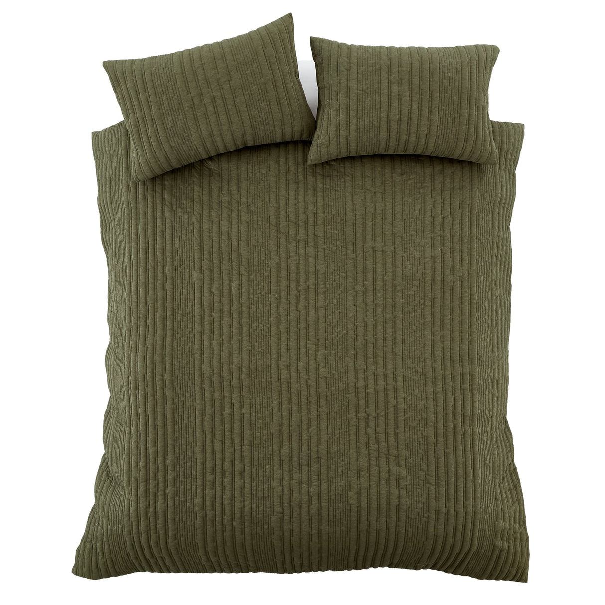 Pineapple Elephant Tamba Jersey Stripe Duvet Cover Set - Tamba Jersey Stripe Duvet Set Olive