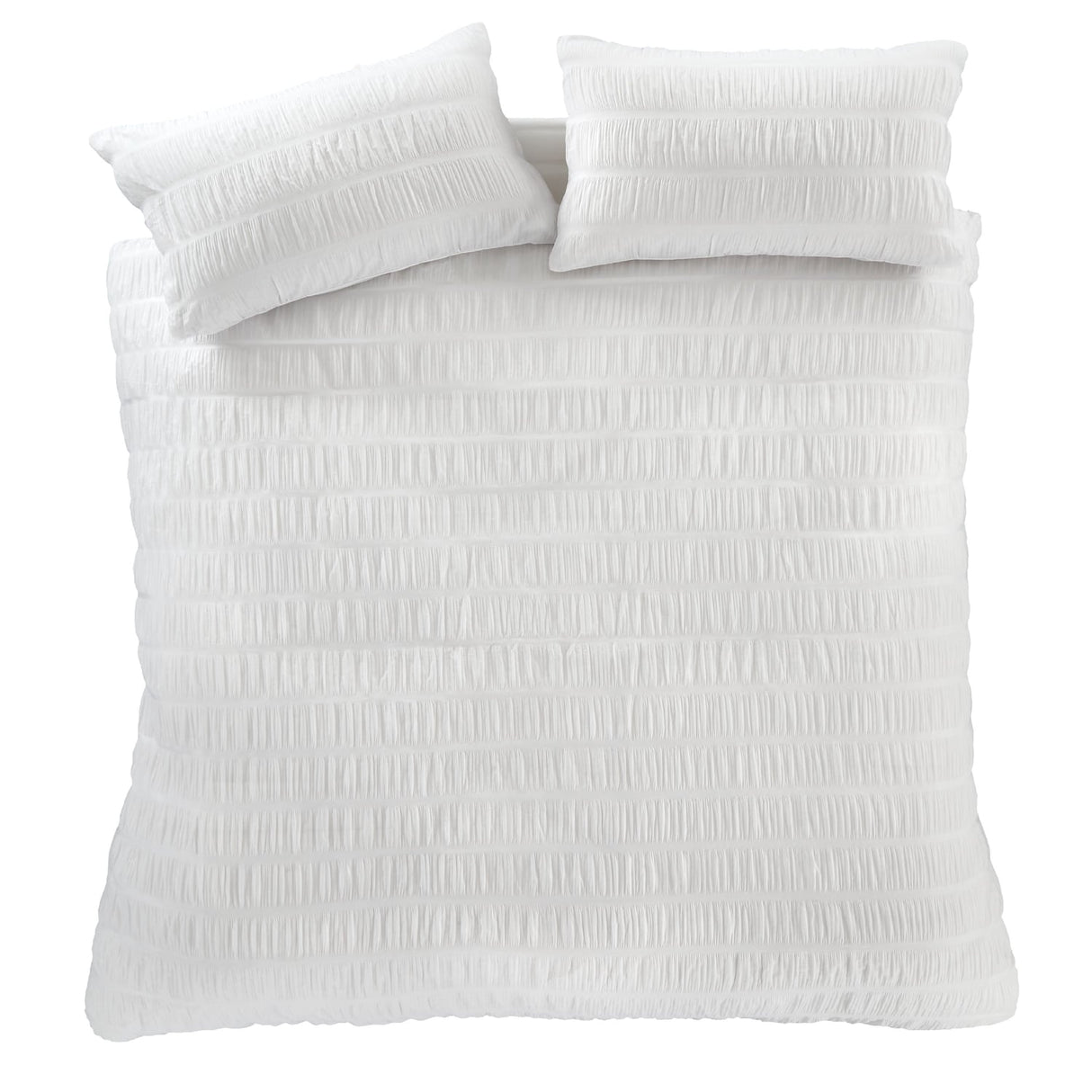 Catherine Lansfield Seersucker Duvet Cover Set - Seersucker Duvet Set White