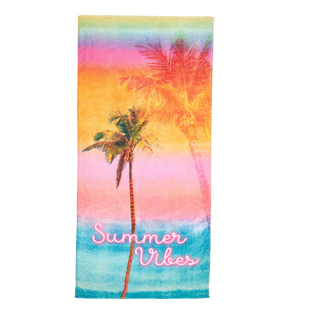 Sassy B Summer Vibes Cotton Beach Towel 76x160cm - White - Summer Vibes Beach Towel