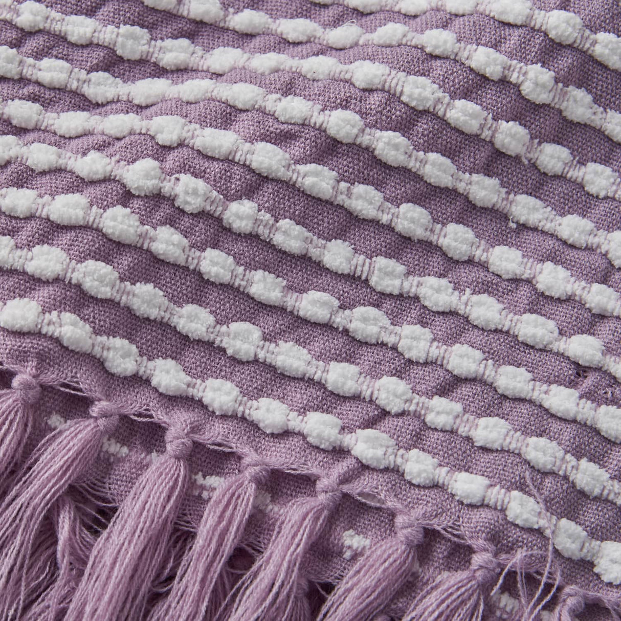 Catherine Lansfield Stab Stitch Throw – Lilac – 125cm x 150cm - Stab Stitch Lilac Throw