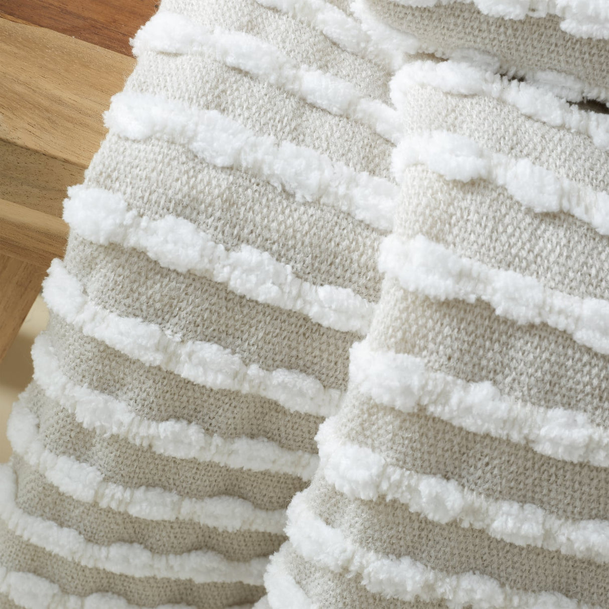 Catherine Lansfield Stab Stitch Throw – Natural – 125cm x 150cm - Stab Stitch Throw Natural