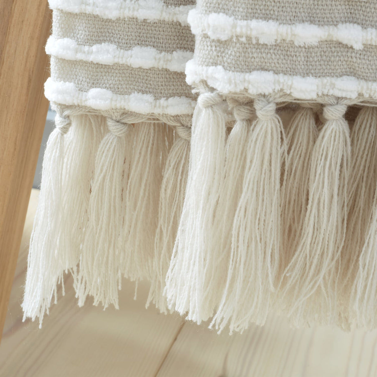 Catherine Lansfield Stab Stitch Throw – Natural – 125cm x 150cm - Stab Stitch Throw Natural