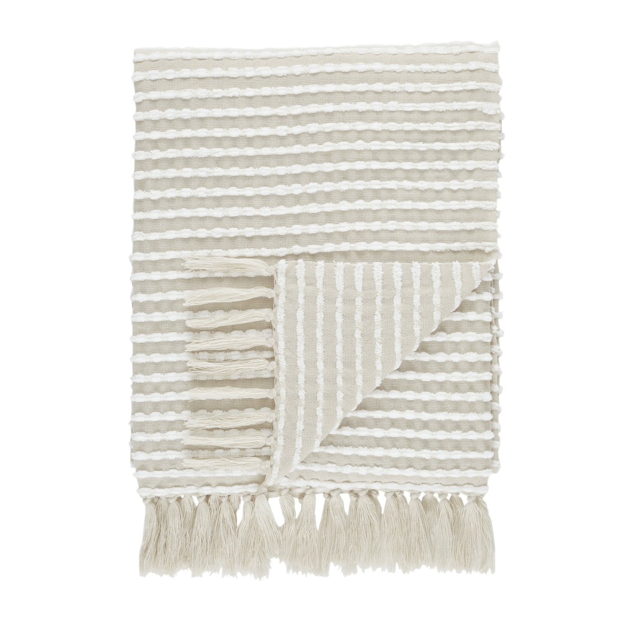 Catherine Lansfield Stab Stitch Throw – Natural – 125cm x 150cm - Stab Stitch Throw Natural