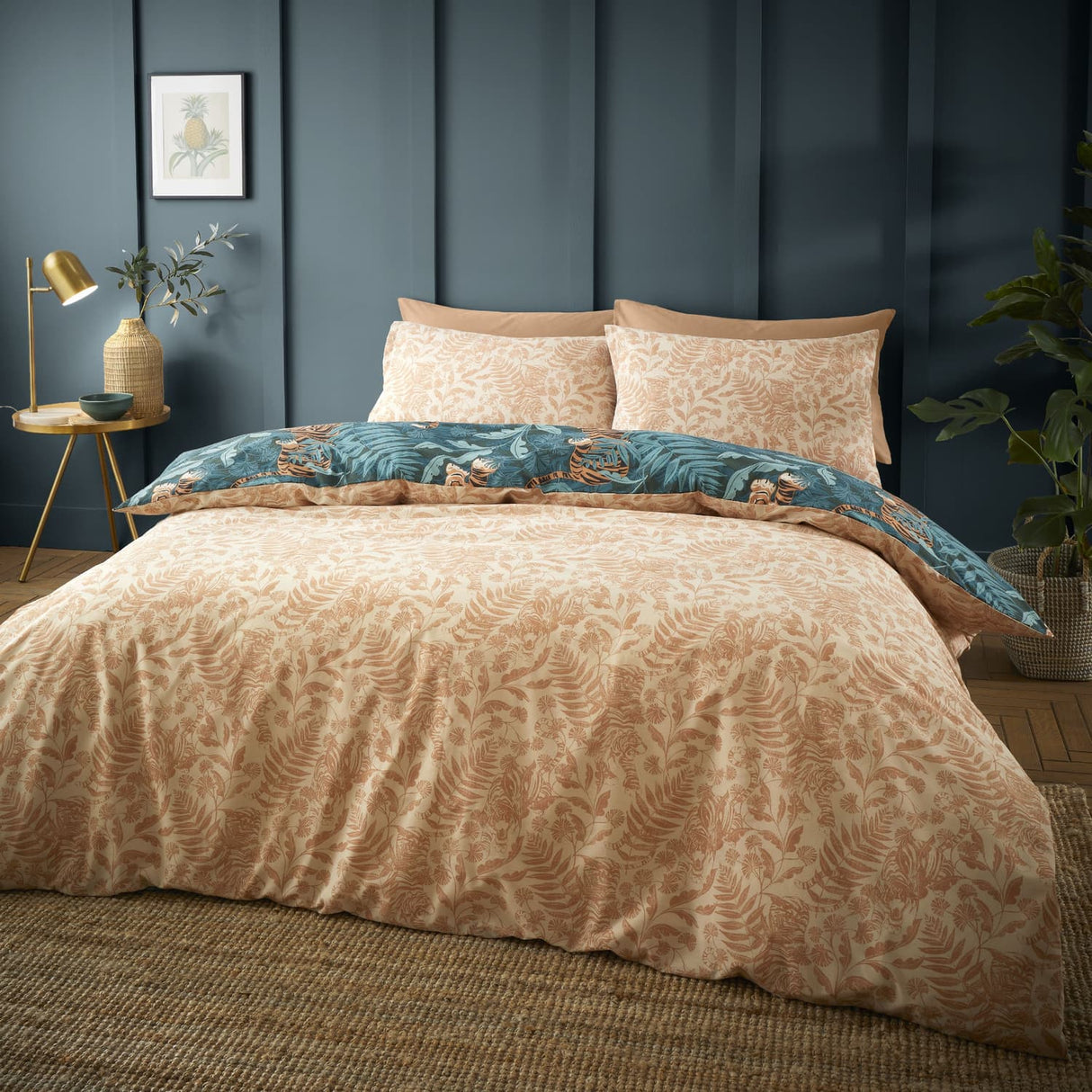 Catherine Lansfield Tropic Tiger Leaf Duvet Cover Set - Tropic Tiger Leaf Duvet Set