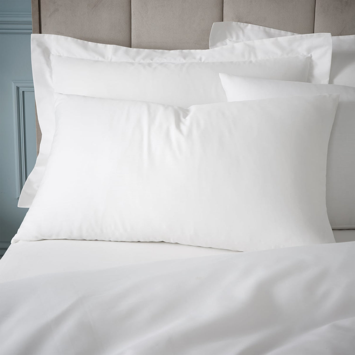 Bianca Fine Linens 180 Thread Count Egyptian Cotton Pillowcases - Egyptian Cotton Standard Pillowcase Pair White