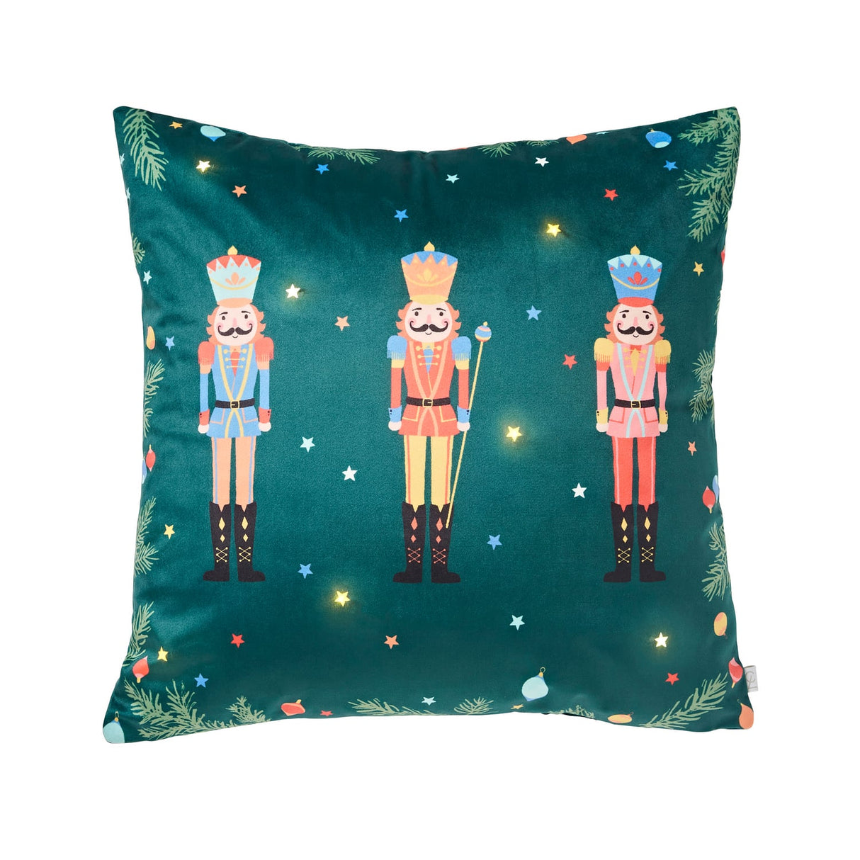 Catherine Lansfield Christmas Nutcracker Light Up Filled Cushion - Christmas Nutcracker Cushion