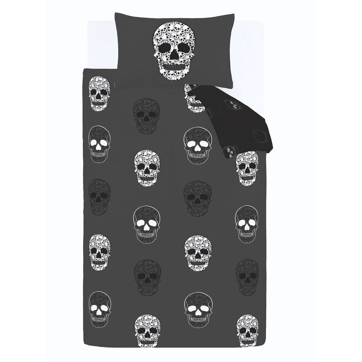 Catherine Lansfield Skulls Duvet Cover Set - Skulls Duvet Set (Single)