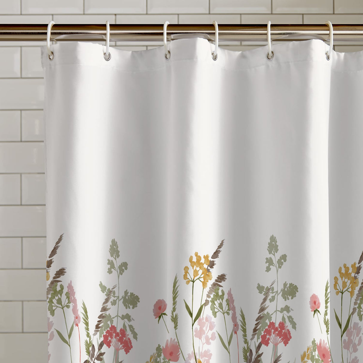 Catherine Lansfield Enchanted Twilight Animals Shower Curtain - Countryside Floral Shower Curtain