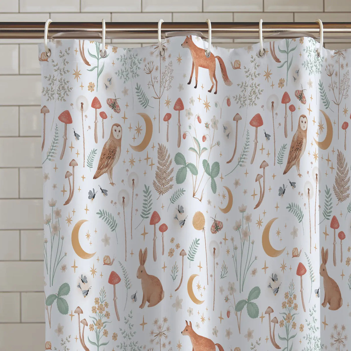 Enchanted Twilight Animals Shower Curtain by Catherine Lansfield