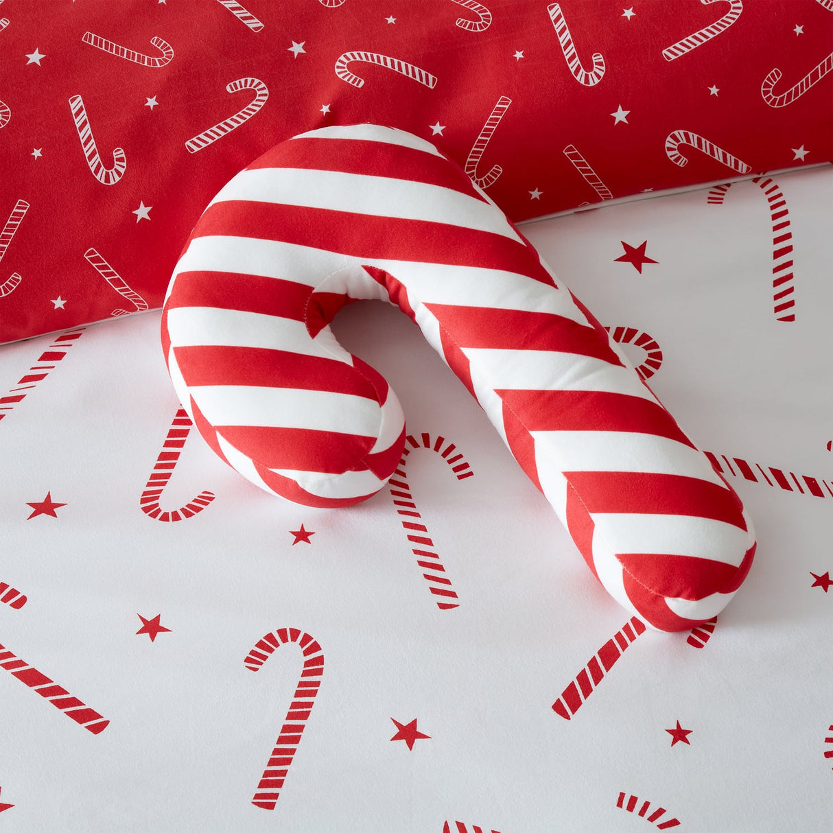 Catherine Lansfield Christmas Candy Cane 3D Novelty Filled Cushion - Christmas Candy Cane Cushion