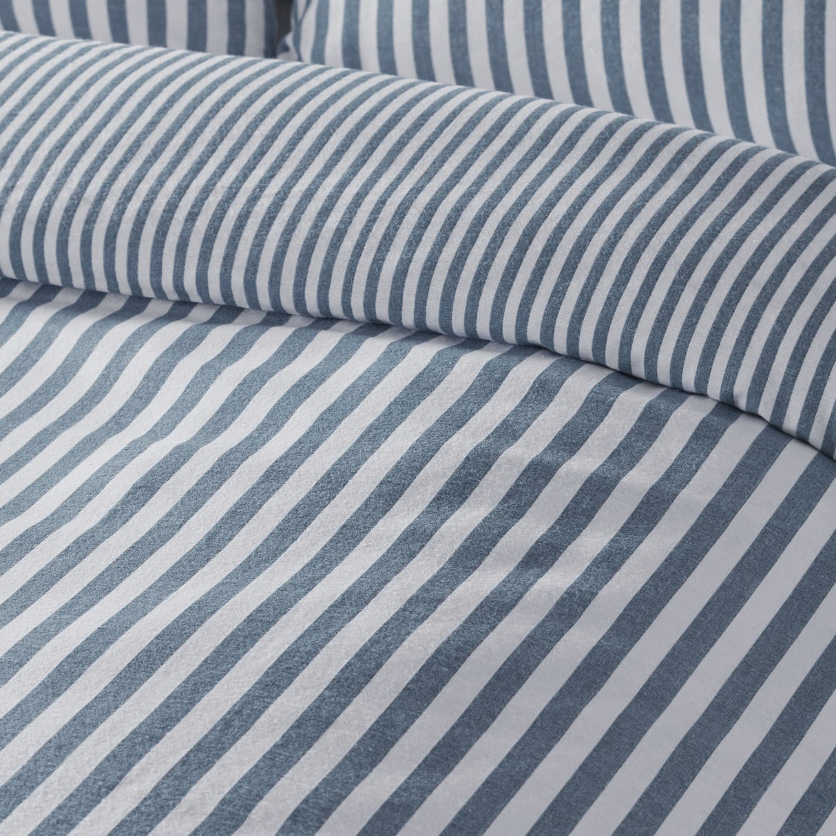 Catherine Lansfield Brushed Stripe Duvet Cover Set Blue - Brushed Stripe Duvet Set Blue