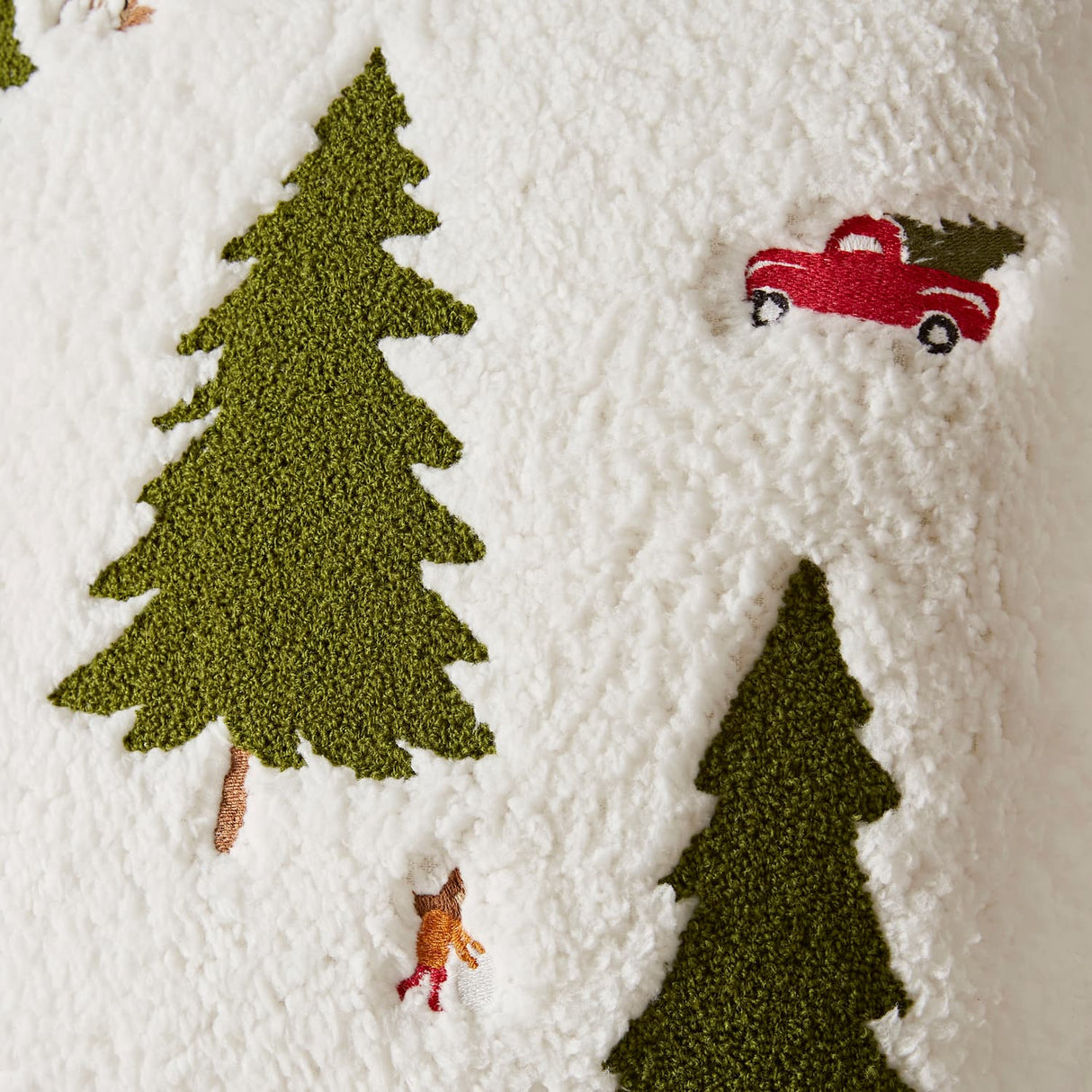 Catherine Lansfield Christmas Tree Cosy Filled Cushion - Cosy Boucle Christmas Tree