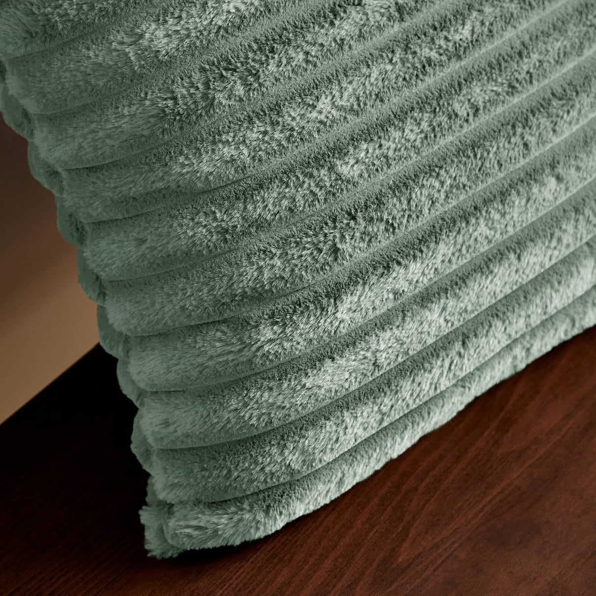 Catherine Lansfield Cosy Ribbed Filled Cushion 45cm x 45cm - Green - Cosy Ribbed Cushion Green