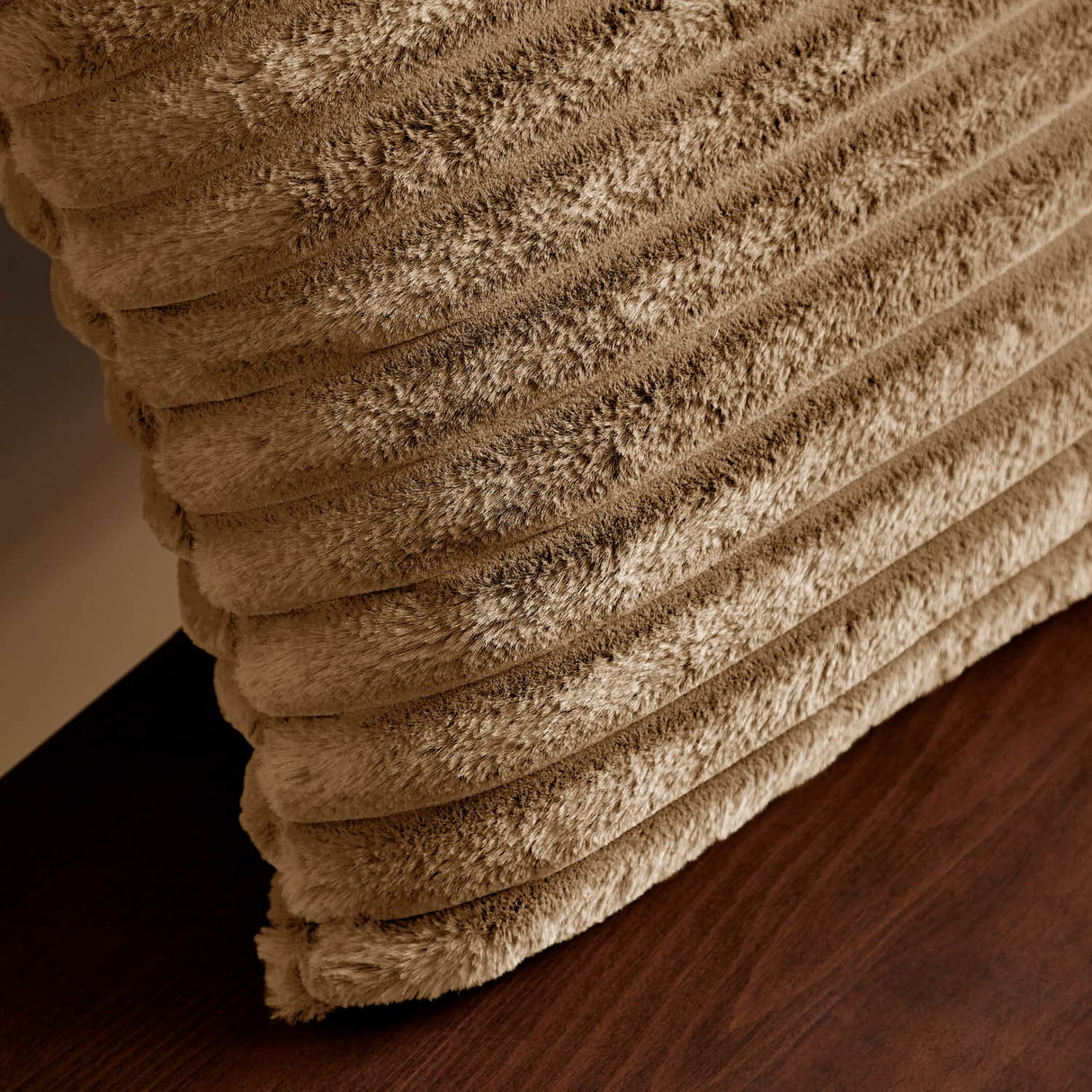 Catherine Lansfield Cosy Ribbed Filled Cushion 45cm x 45cm - Natural - Cosy Ribbed Cushion Natural