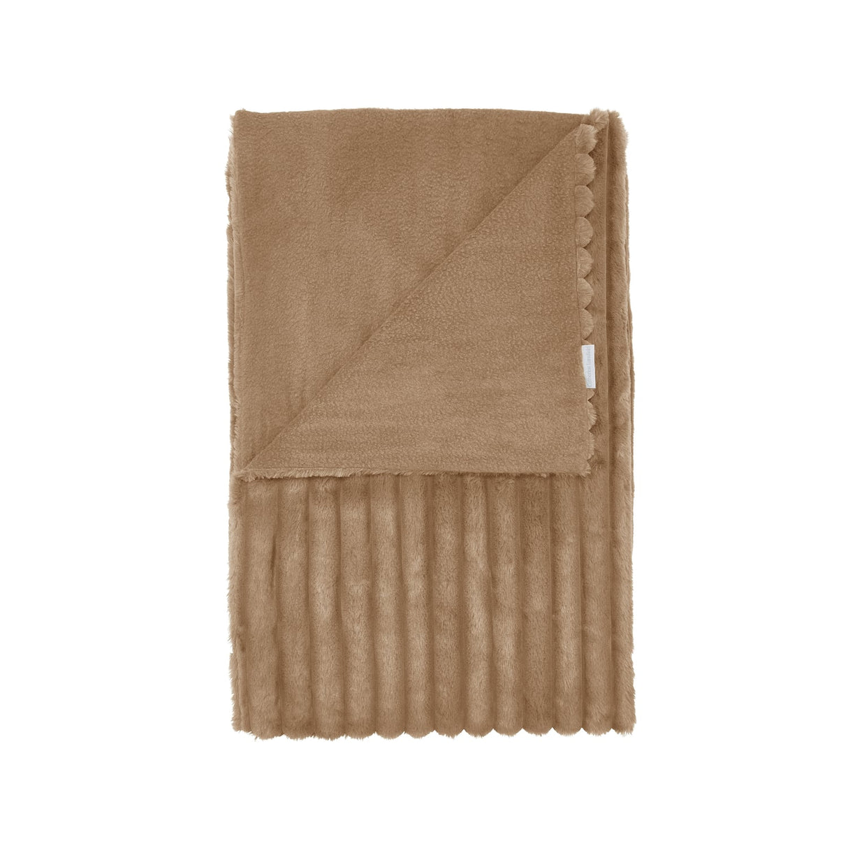 Catherine Lansfield Cosy Ribbed Velvet Throw – Natural – 130cm x 170cm - Cosy Ribbed Throw Natural