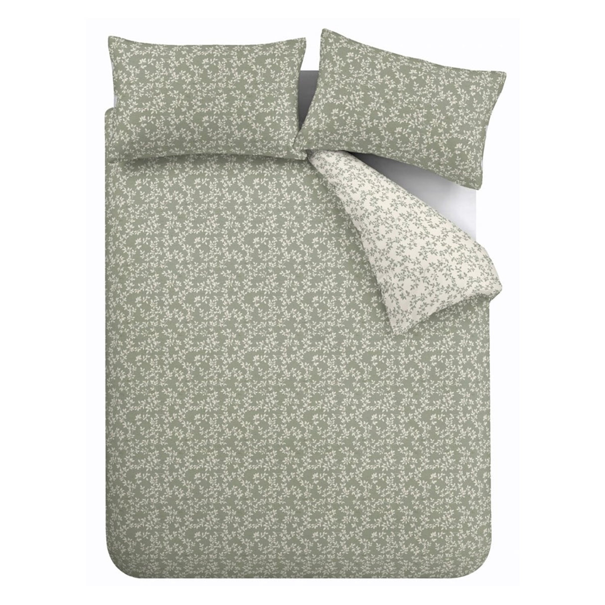 Bianca Fine Linens Shadow Leaves Duvet Cover Set - Shadow Leaves Green Duvet Set