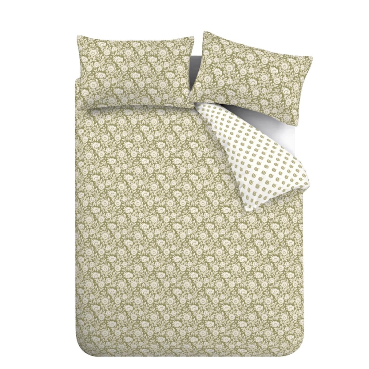 Pineapple Elephant Tangier Floral Duvet Cover Set - Tangier Floral Duvet Set Olive Green