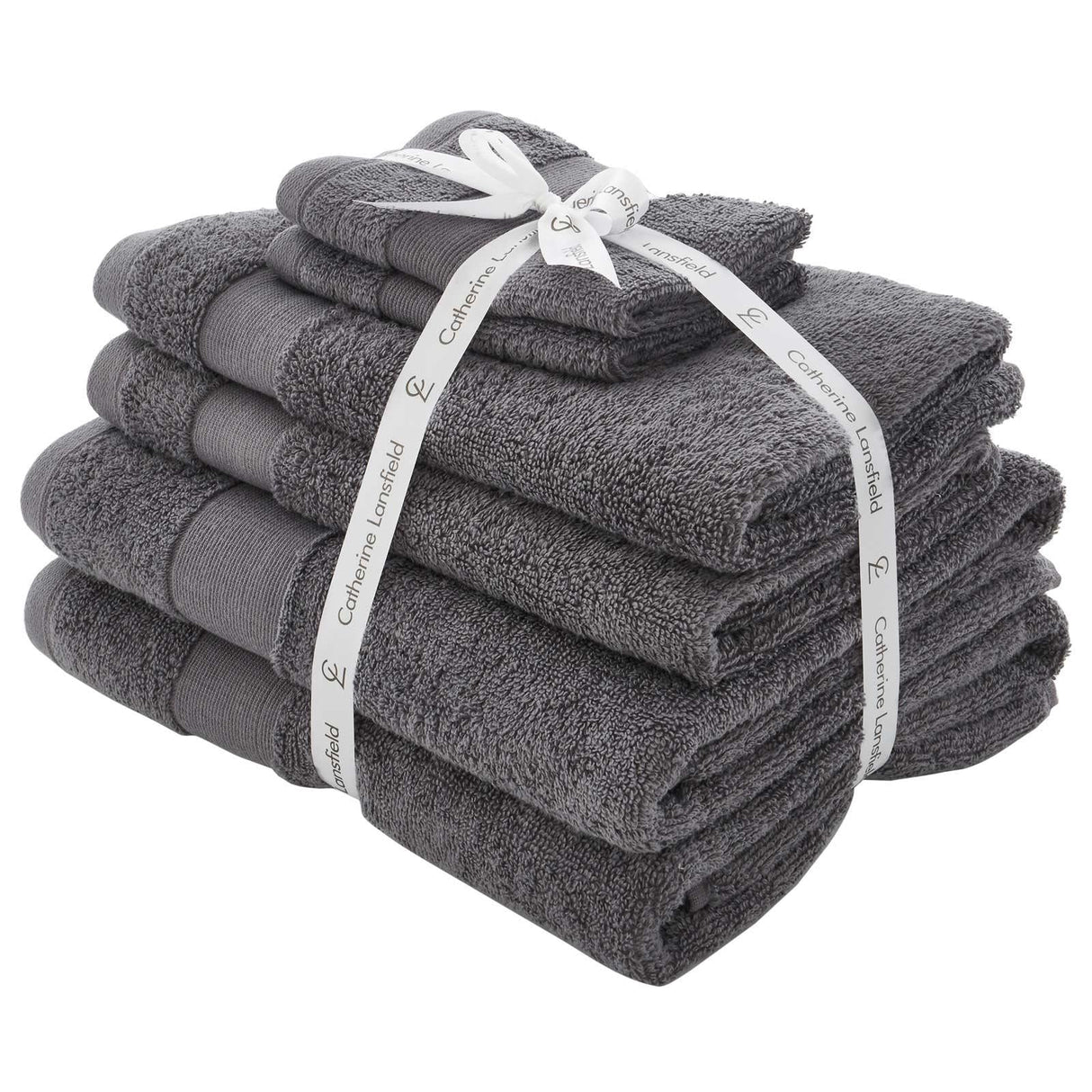 Catherine Lansfield Anti-Bacterial 500gsm 6 Piece Towel Bale - Charcoal