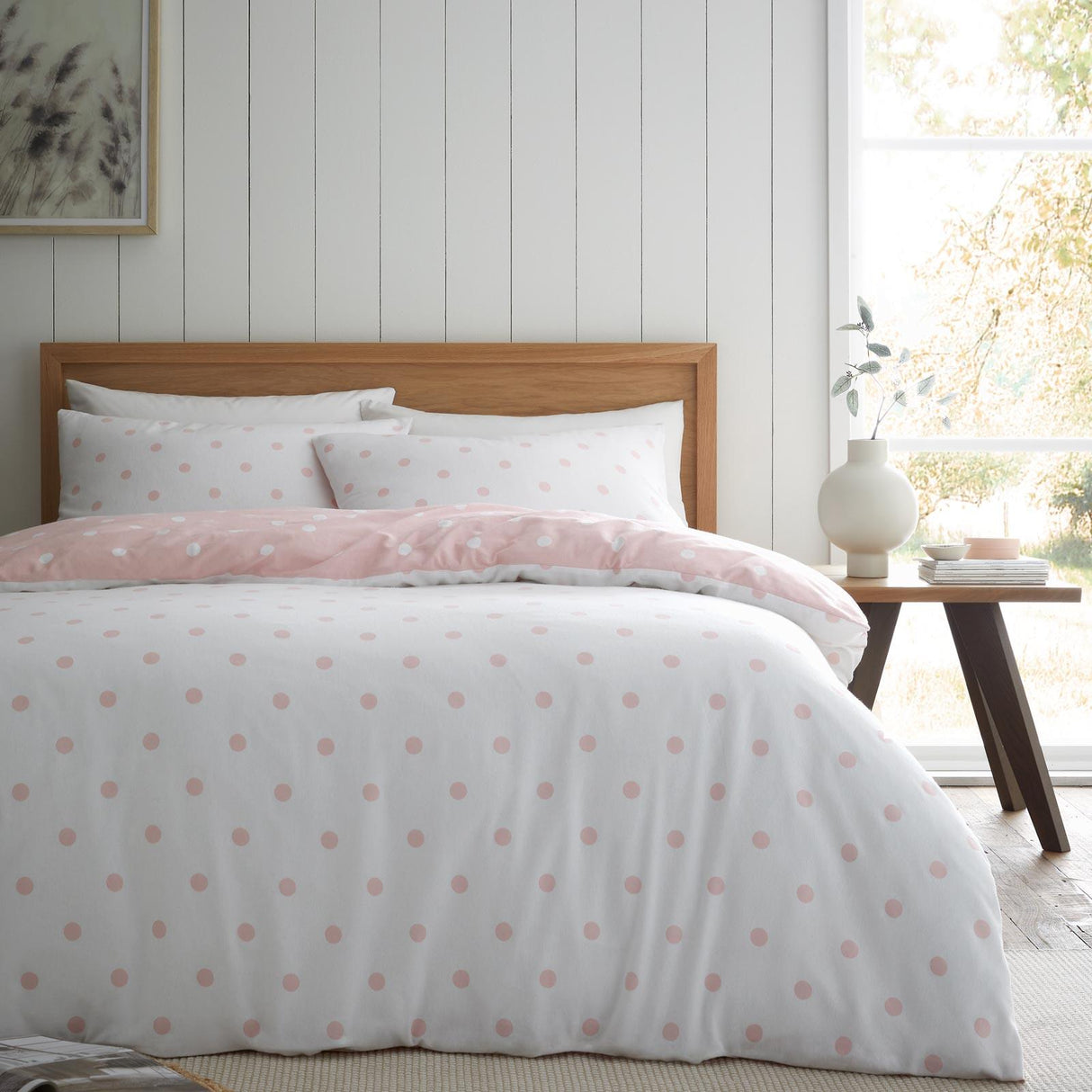 Brushed Polka Dot Duvet Cover Set by Catherine Lansfield