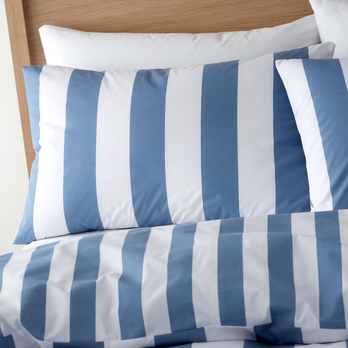 Catherine Lansfield Cove Stripe Blue Duvet Cover Bedding Set - Cove Stripe Duvet Set Blue