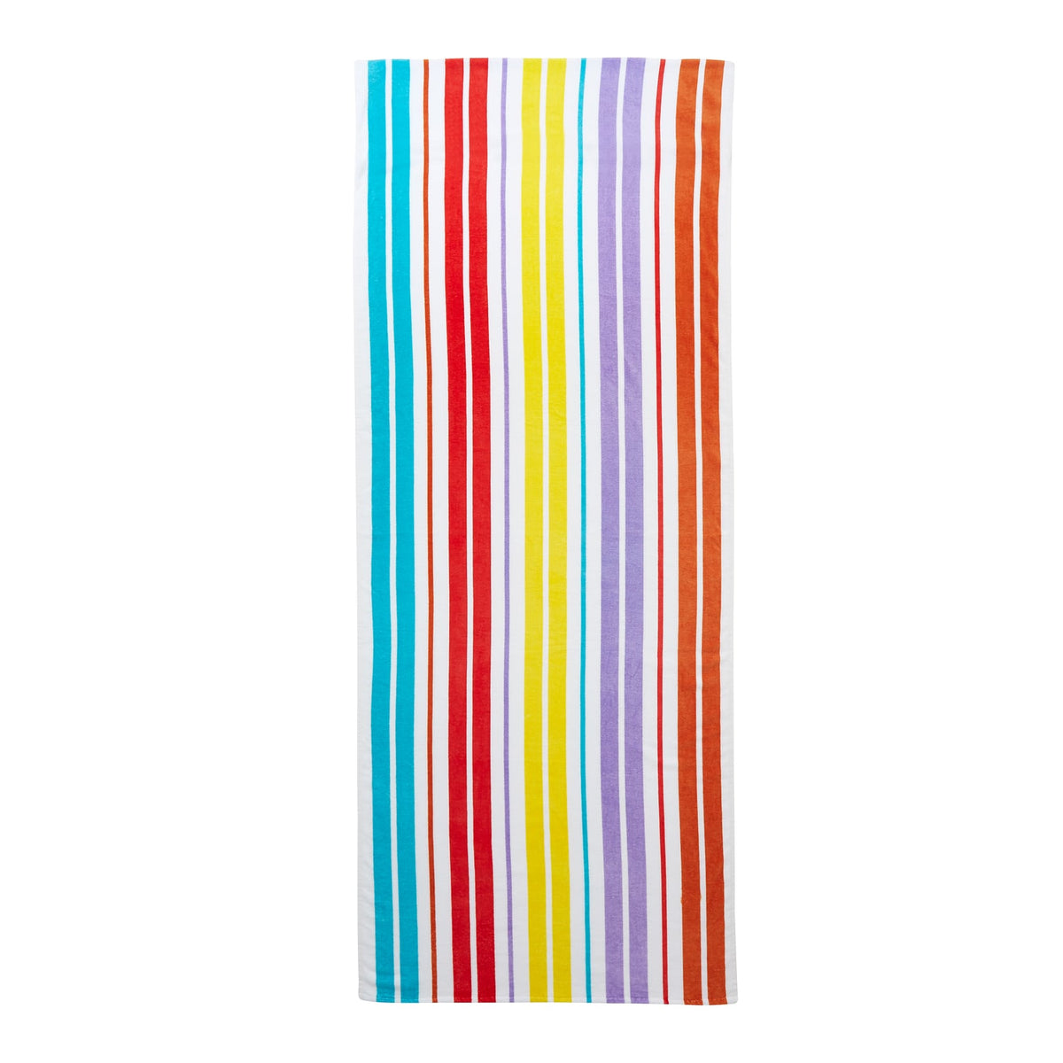 Catherine Lansfield Rainbow Stripe Sun Lounger Beach Towel - Rainbow Stripe Beach Towel