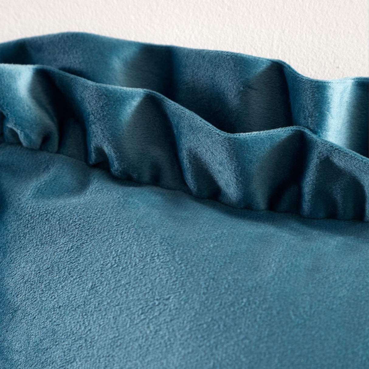 Catherine Lansfield So Soft Double Frill Filled Cushion 43cm x 43cm - Velvet Touch Double Frill Cushion Teal