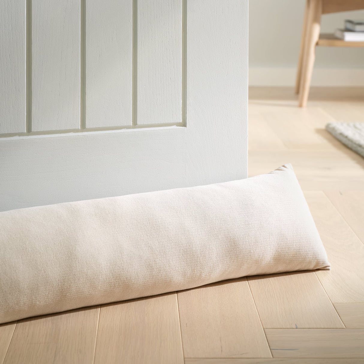 Catherine Lansfield Wilson Cosy Draught Excluder - Wilson Velvet Draught Excluder Natural