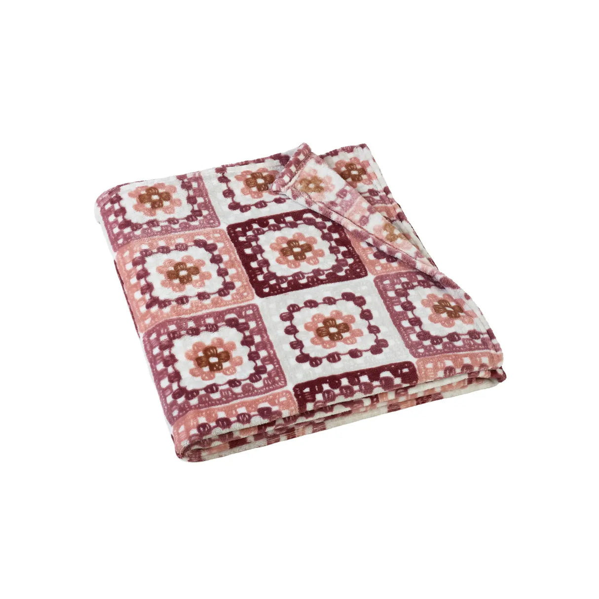 Catherine Lansfield Crochet Print Floral Throw 130cm x 170cm 4