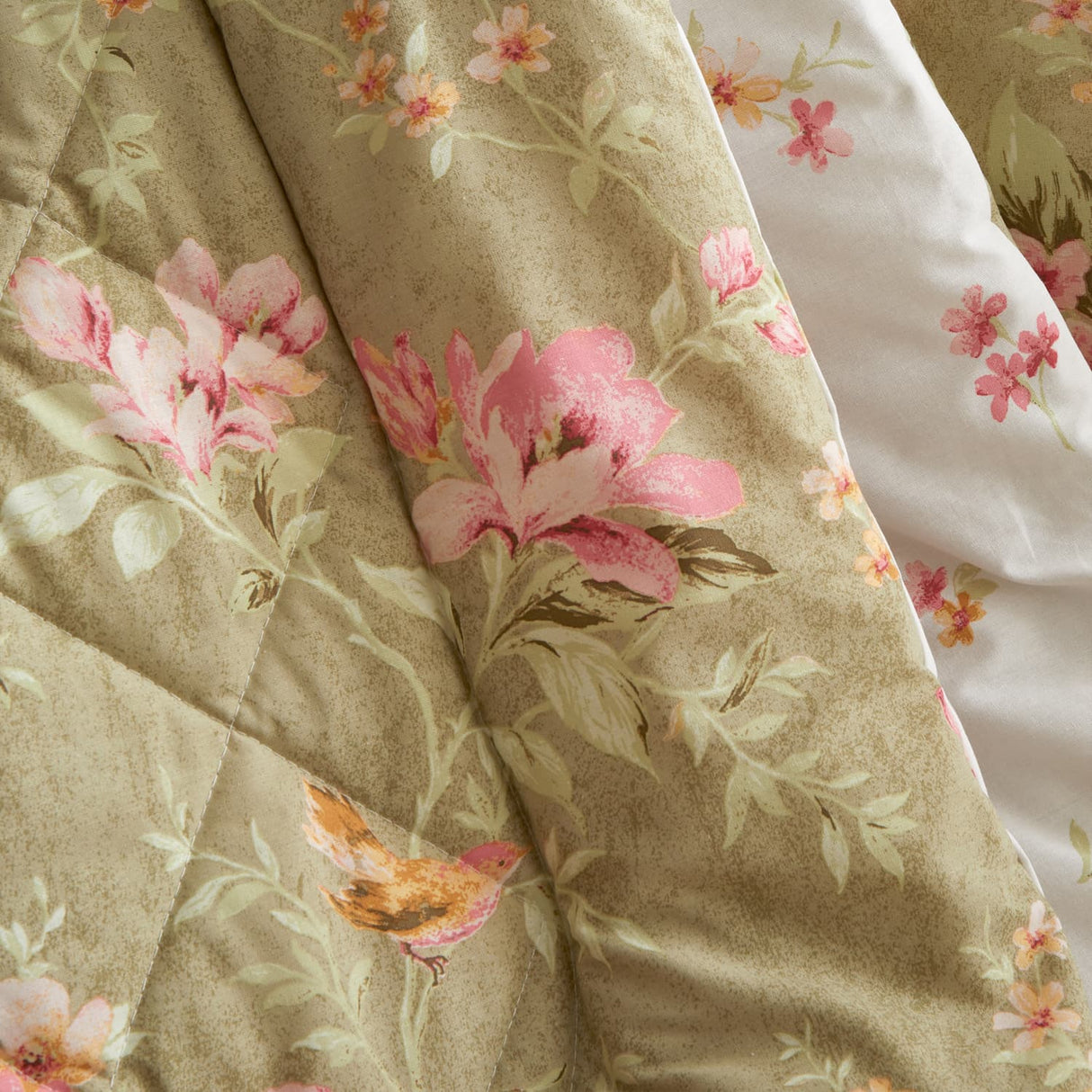 Catherine Lansfield Bridgerton Penelope Floral Bedspread 200cm x 200cm - Cream - Penelope Floral Bedspread