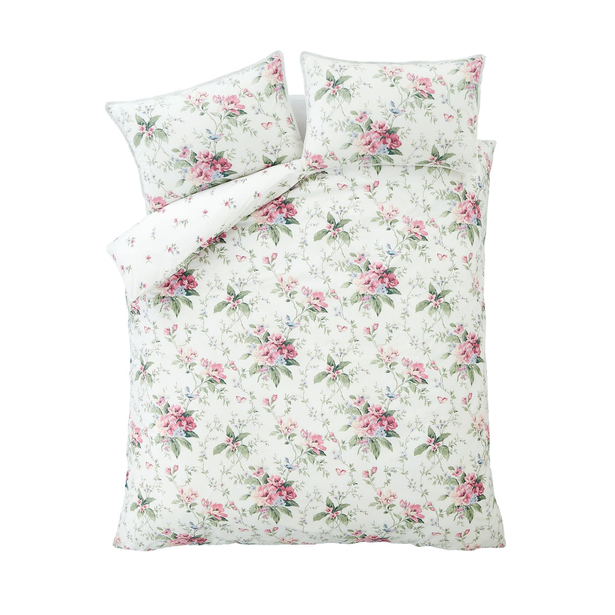 Catherine Lansfield Bridgerton Penelope Floral Duvet Cover Set - Cream - Penelope Floral Cream Duvet Set