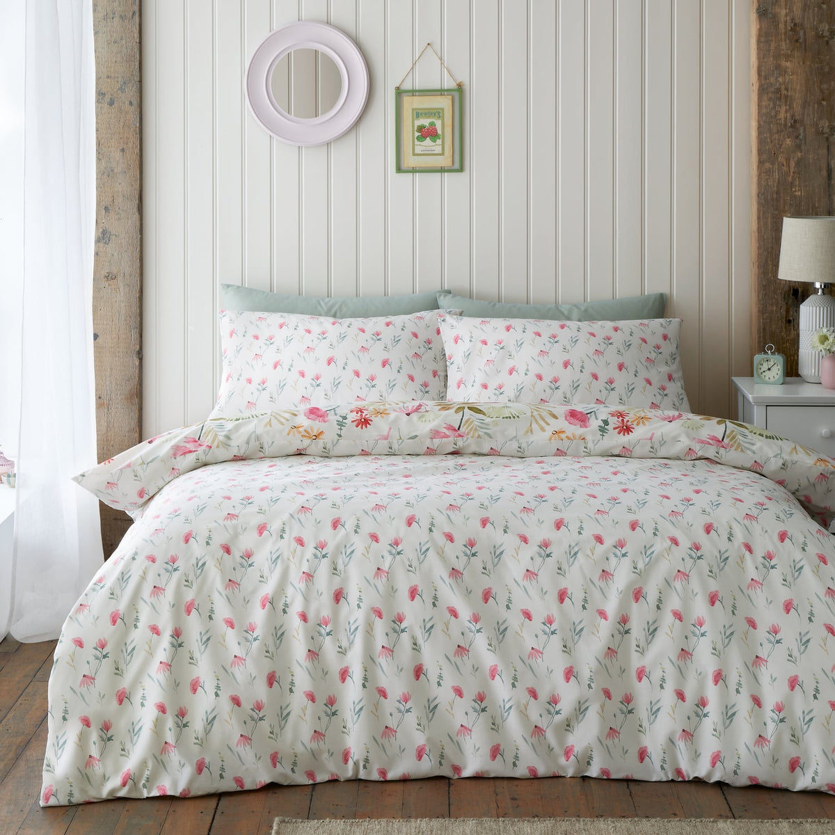 Catherine Lansfield Ella Poppy Floral Duvet Cover Set - Ella Poppy Duvet Set