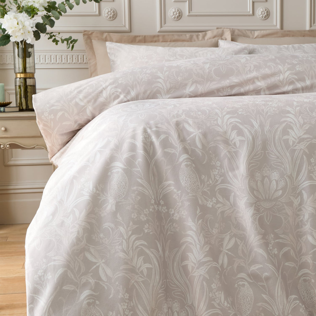 Catherine Lansfield Bridgerton Regal Birds Duvet Cover Set - Regal Birds Natural