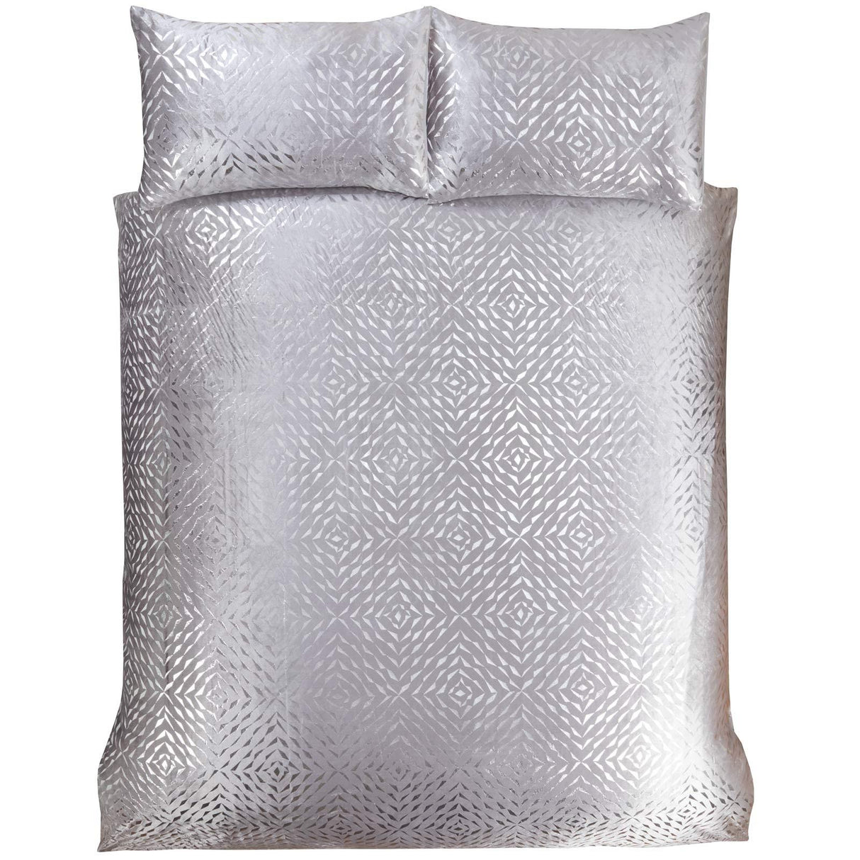 Bellagio Metallic Velvet Silver Duvet Cover Set