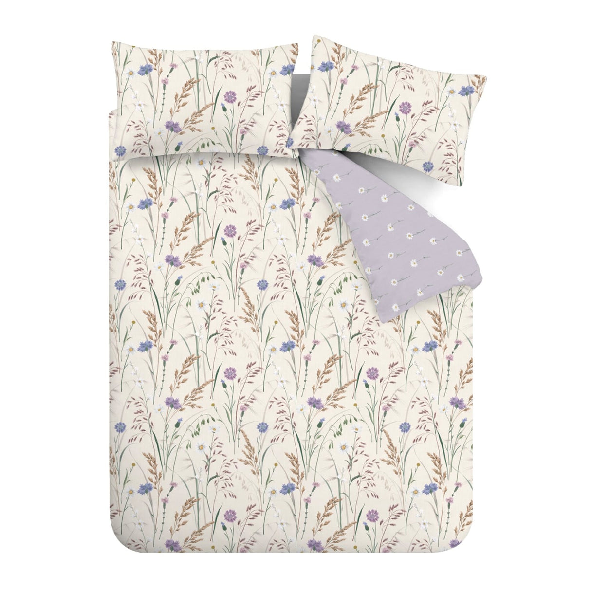 Catherine Lansfield Brushed Grasmere Floral Duvet Cover Set - Green - Grasmere Floral Duvet Set