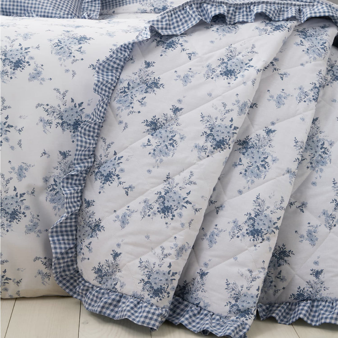 Catherine Lansfield Lucie Floral Frill Bedspread