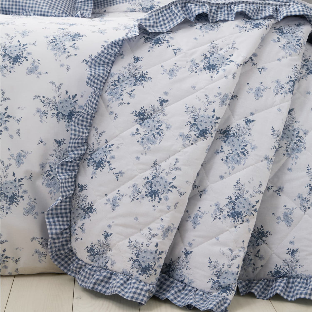 Catherine Lansfield Lucie Floral Frill Bedspread