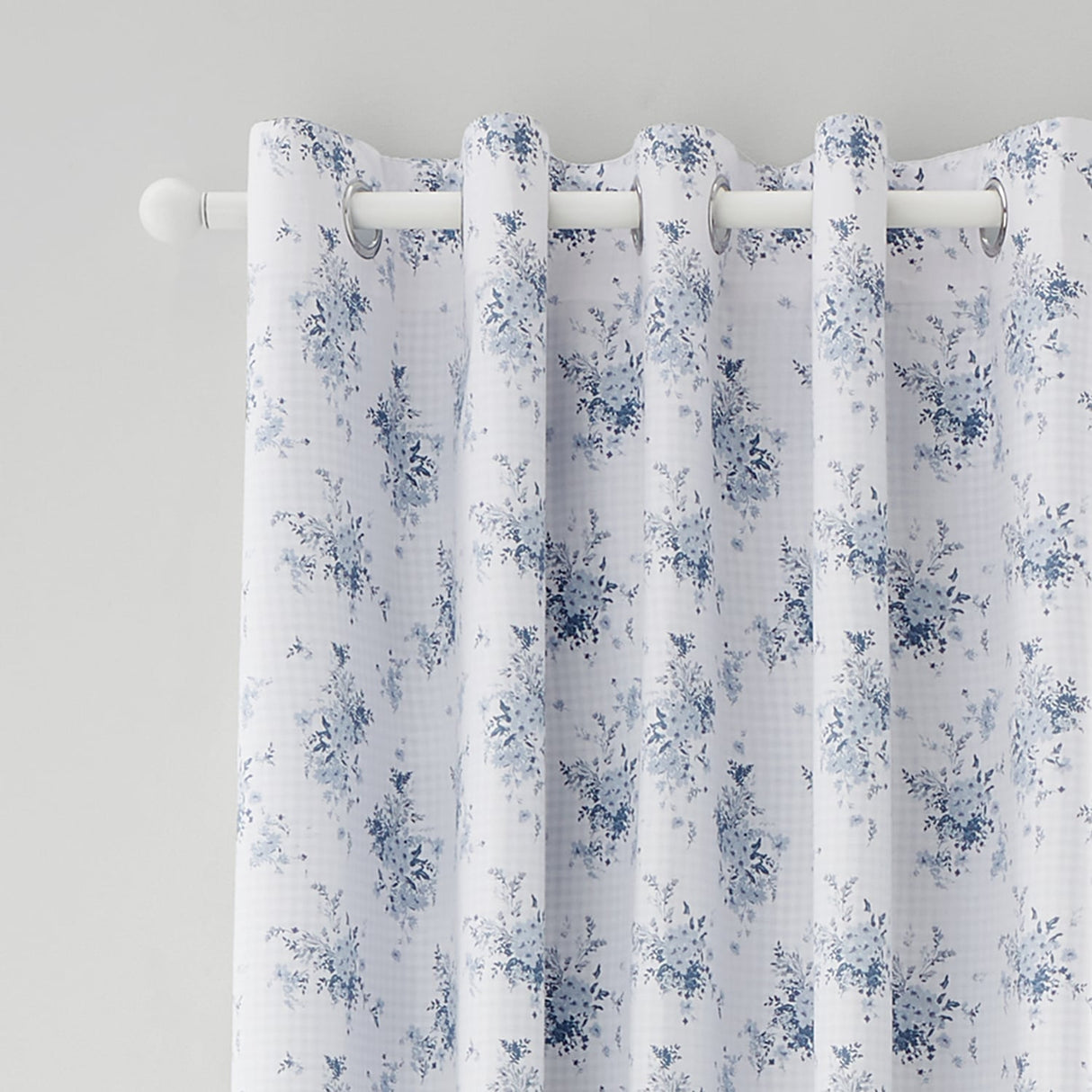 Catherine Lansfield Lucie Floral Eyelet Curtains Polycotton
