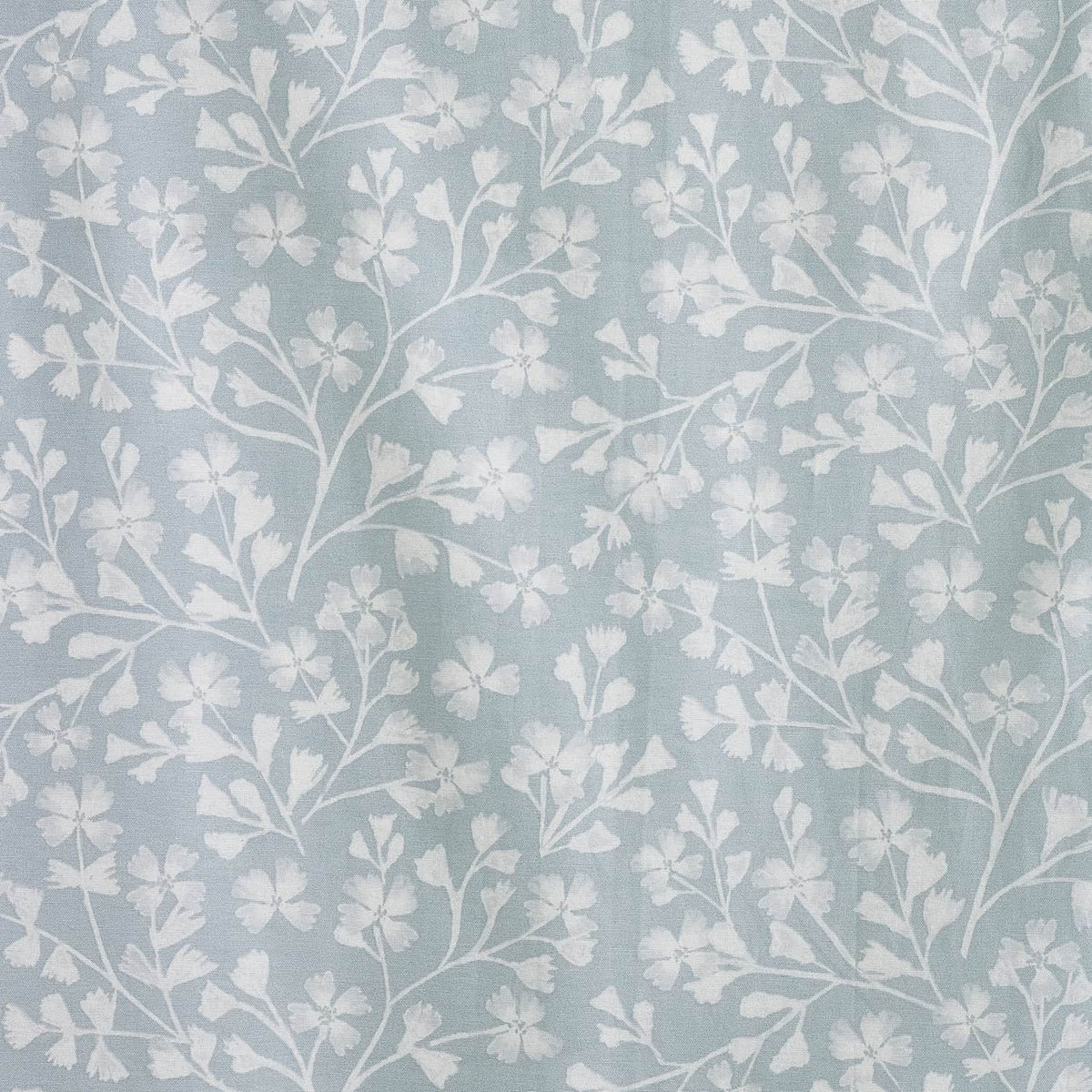 Catherine Lansfield Brooke Floral Lined Eyelet Curtains - Duck Egg Blue Polycotton - Brooke Floral Curtains Duck Egg