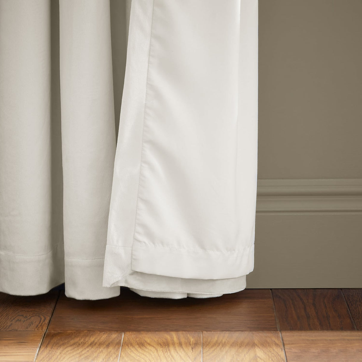 Catherine Lansfield Kingsley Matt Velvet Eyelet Curtains - Cream Light Filtering - Kingsley Curtains Cream