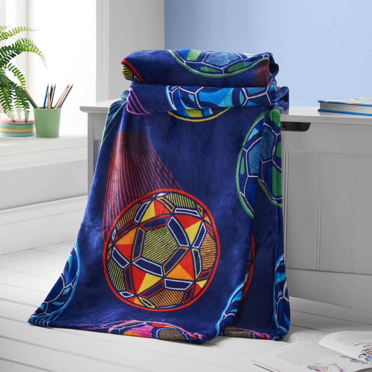 Catherine Lansfield Bright Football Kids Cosy Throw