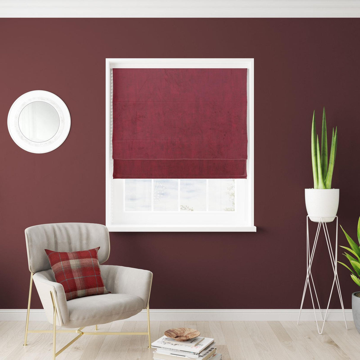 Heritage Burgundy Made To Measure Roman Blind by Style Furnishings