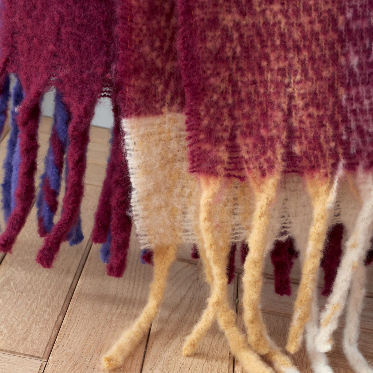 Catherine Lansfield Faux Mohair Check Cosy Throw Blanket 130cm x 170cm - Faux Mohair Check Throw