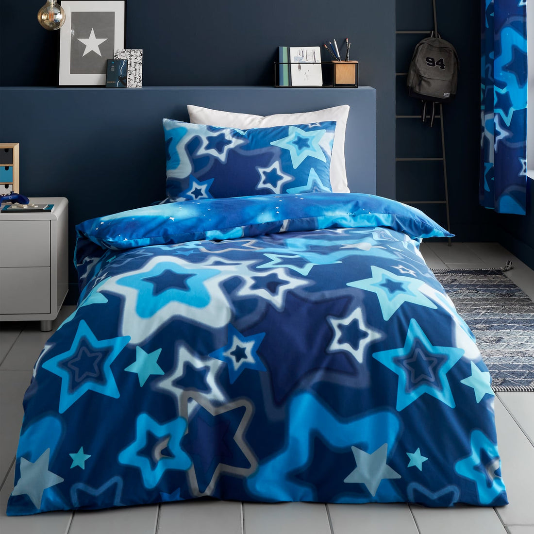 Catherine Lansfield Ombre Stars Kids Duvet Cover and Fitted Sheet Set