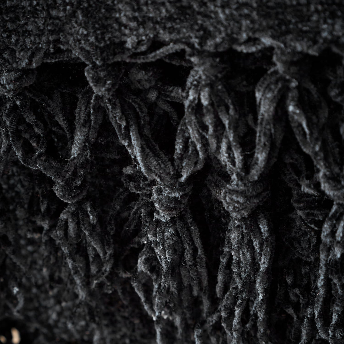Catherine Lansfield Wilson Plain Cosy Throw 130cm x 170cm - Wilson Chenille Throw Black